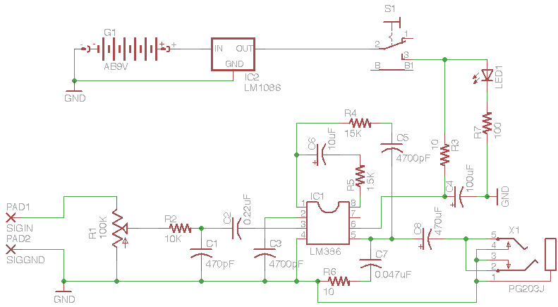 The schematic for the amp is